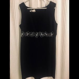 AGB Classic Linen/Rayon black dress, sleeveless.